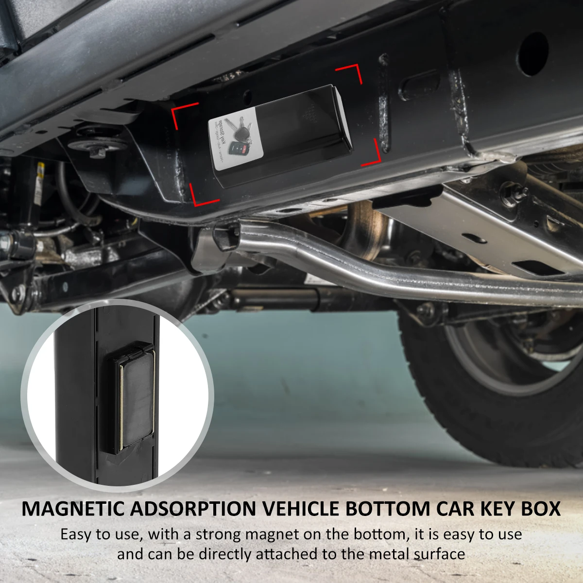 Magnetic Key Holder Under Car Hide Key Box with Strong Magnet Waterproof Magnetic Key Hider Rustproof Magnetic Storage Box