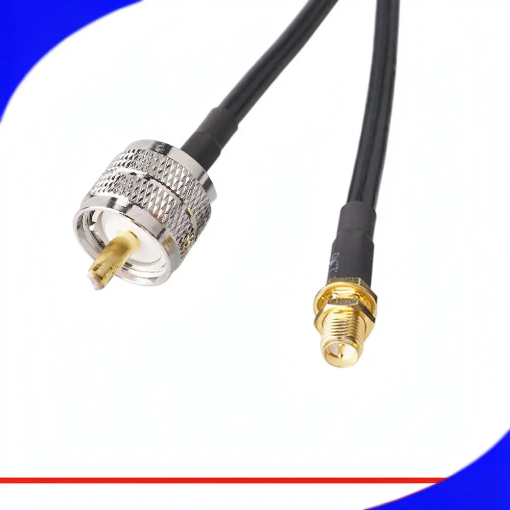 Coaxial RF Extension Cable UHF Female To SMA Male Right Angle Connector RG58 Radio Communication Signal Adapter Cord Wire