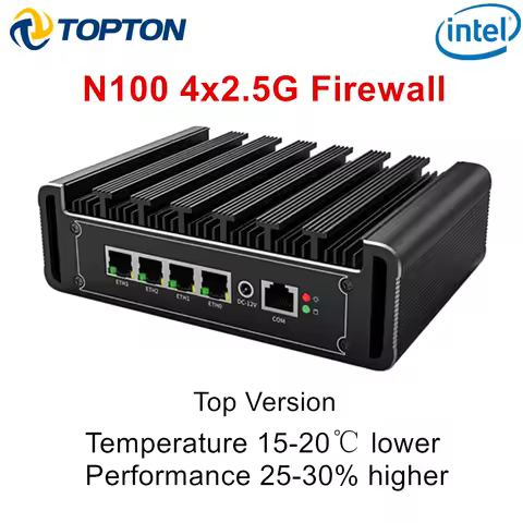Topton Intel N150 Firewall Mini PC J6412 J5005 Top Version 4x2.5G LAN Fanless Soft Router Micro Appliance pfSense Proxmox AES-NI