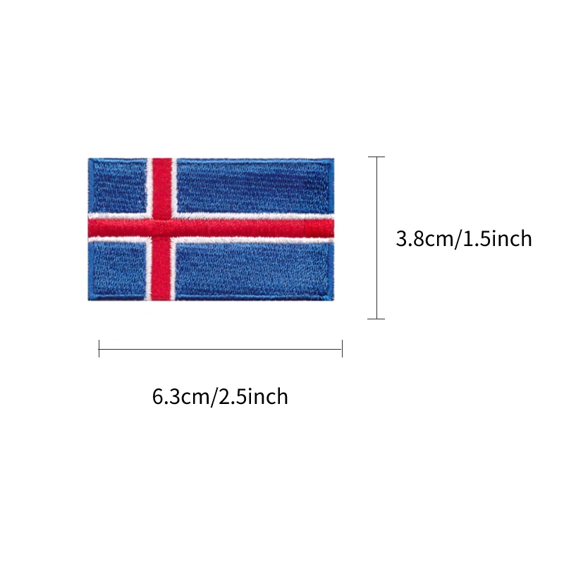 Iceland flag patch, ironing/sewing, adhesive backing, clothing hole decoration accessories