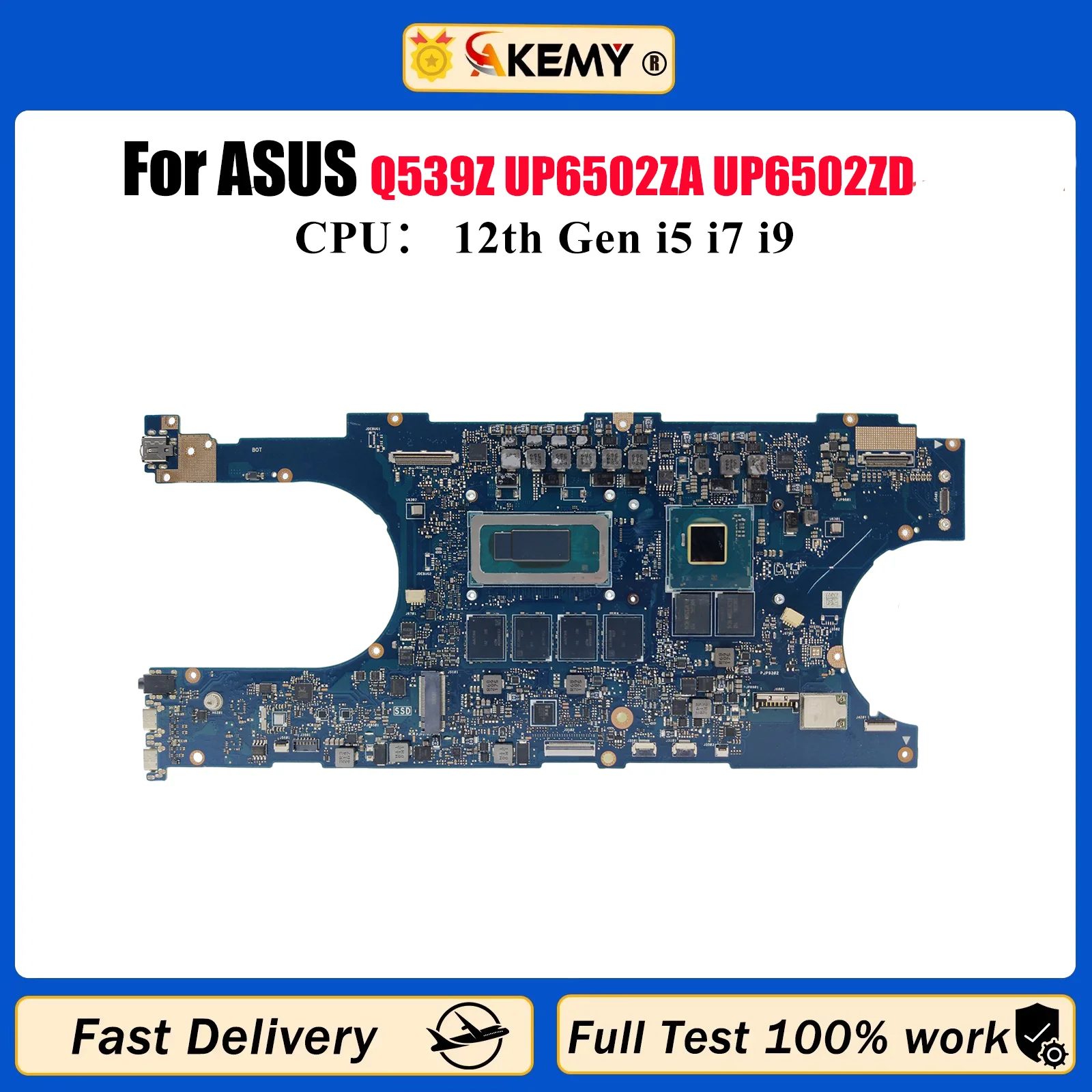 

UP6502ZD Laptop Motherboard For ASUS ZenBook Duo UP6502Z Q539Z UP6502ZA UP6502ZD Mainboard With 12th Gen i5 i7 i9 100% tests OK