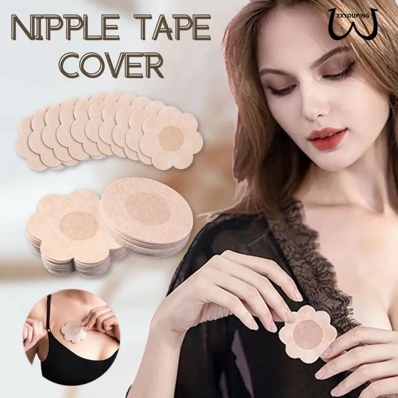 300Pcs Cloth Invisible Nipple Cover/Nipple Sticker/Disposable Nipple Tape/ Chest Sticker/ Breast Bra Pad Unisex