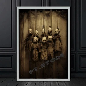Dark Academic Cult Cult Retro Poster, Death Marionette Clown, gotischer Stil, Wohnzimmer, Wohnkultur, versteckte Kunst, Leinwandmalerei 10 Hauptverkaufs -Gotic -Designs - №9