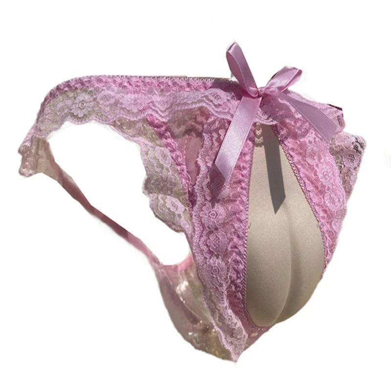Bowtie Camel Toe Control Panty Lace Hiding Gaff Underwear Crossdresser Transgender Sissy Panties Shemale Ladyboy LGBT Thong