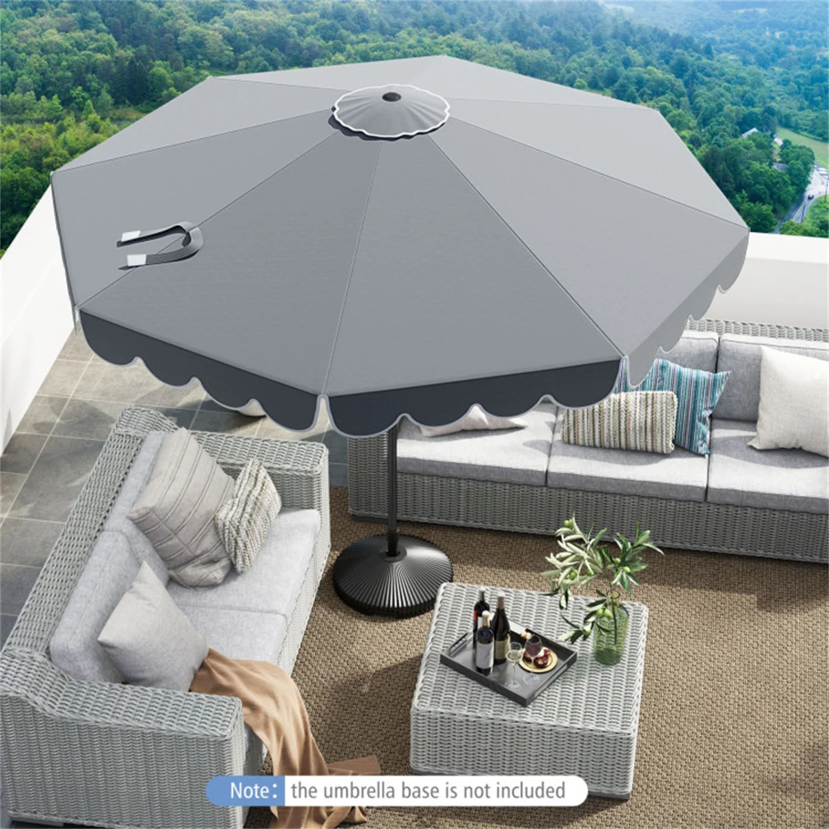 10 Feet Patio Umbrella with Crank Tilt Adjustment - Gray