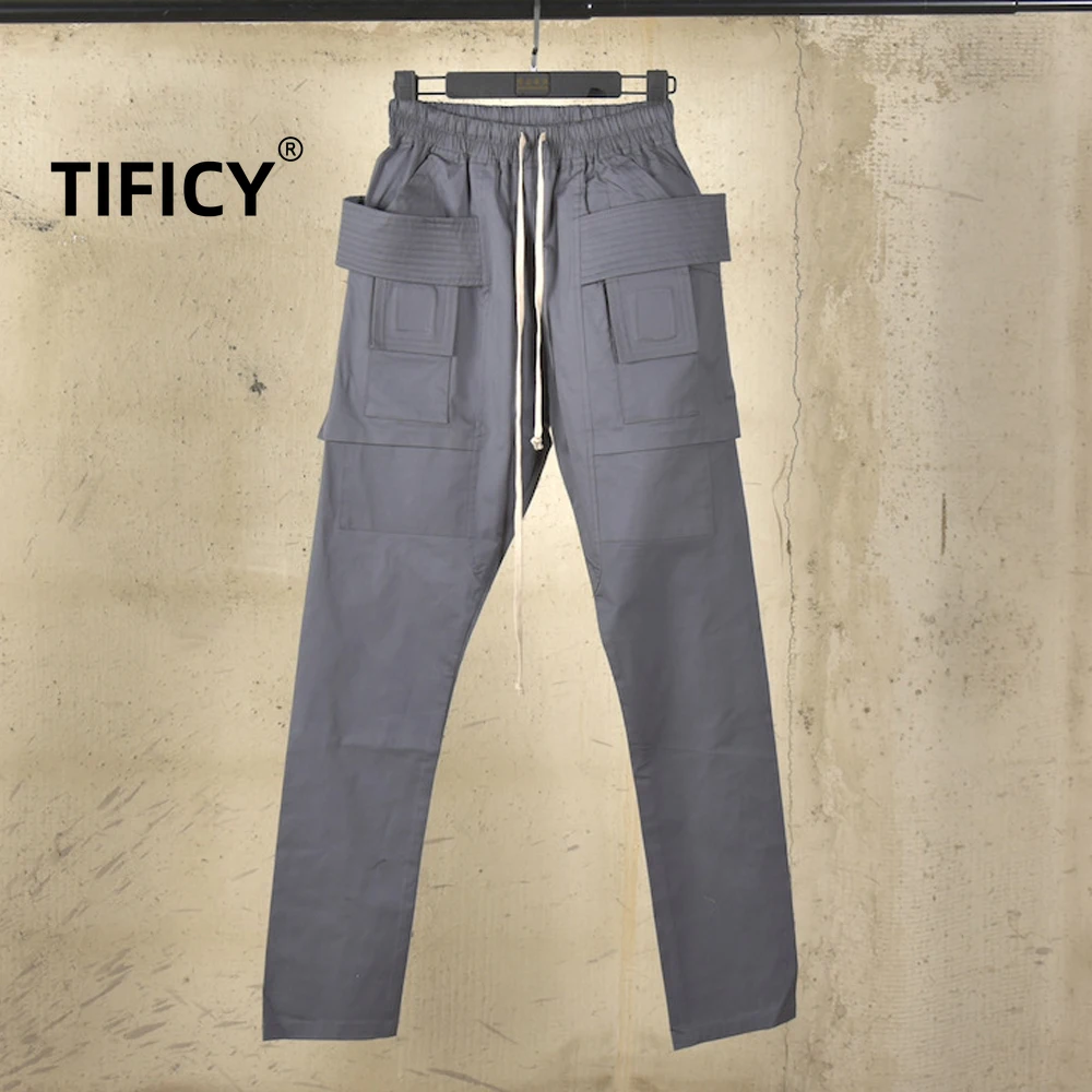 

High Street RO Pants Men's Pure Cotton Woven Slightly Elastic Double Loop Workwear Pants Slim Fit Small Leg Straight Leg Pants