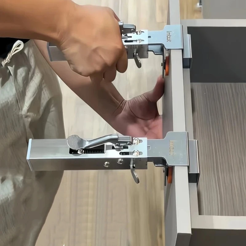 Abrazadera de fijación de cajón ajustable, Clip de montaje frontal de cajón de prensa rápida, Panel de instalación especial para carpintería, herramienta fija auxiliar
