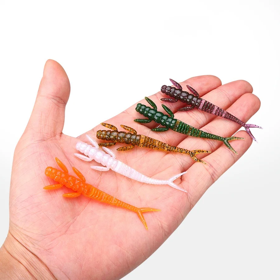 Fishing Lure Alien Worm Soft Bait 7.3cm/1.3g TPE Temptation Swimming Laser Glitter Artificial Lures Lot 5 Pieces SALE