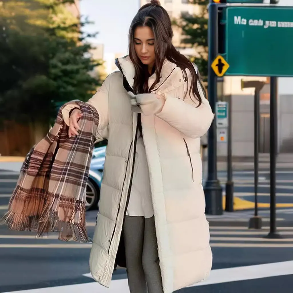 

Women's Mid-Length down Jacket Korean Style Fashionable Cotton Cotton Jacket Thickened Winter Cotton Outerwear for Women