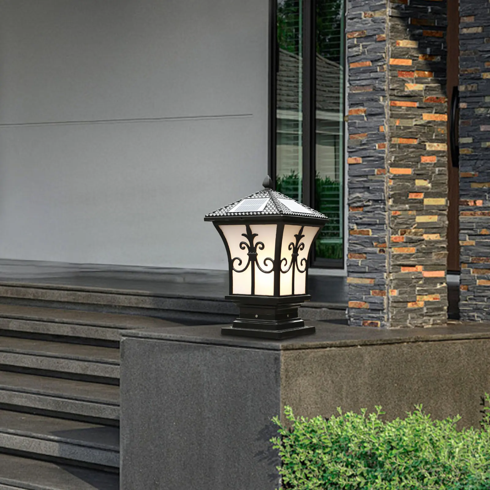 

Bymaocar LED Electricial/solar Fence Post Light Outdoor Column Warm Lamp Lighting Fixture for Patio Garden Landscape Waterproof