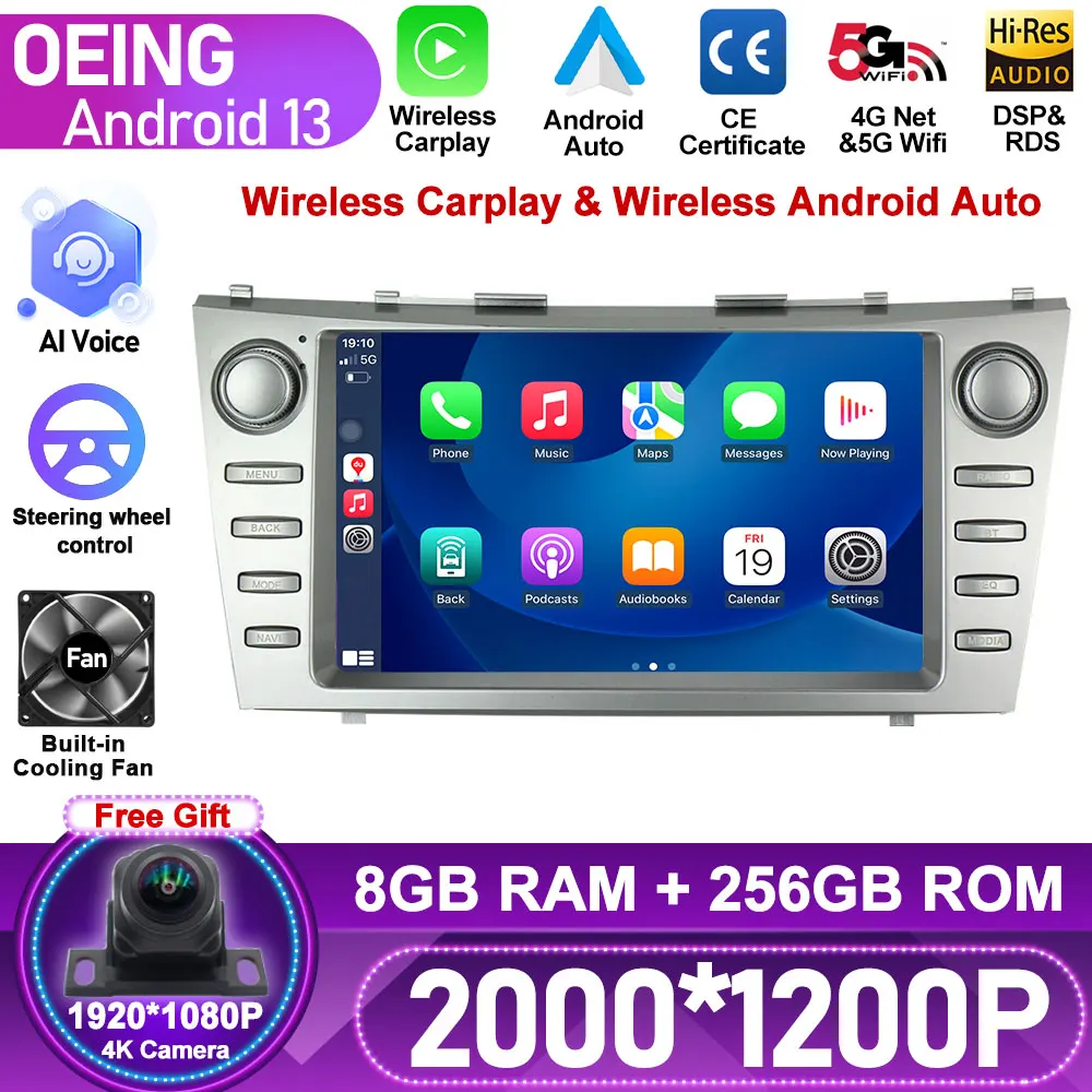

Android для Toyota Camry 2006, 2007, 2008, 2009, 2010, 2011, автомобильное радио, мультимедийный видеоплеер, навигация, стерео, поддержка 4G, 5G, wi-fi, TV