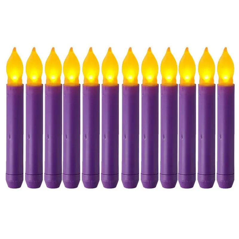 

A93Z Simulation Flameless LED Candle Light Long Pole Tear Candle Birthday Colorful Shell Yellow Flash Decoration Light Durable P
