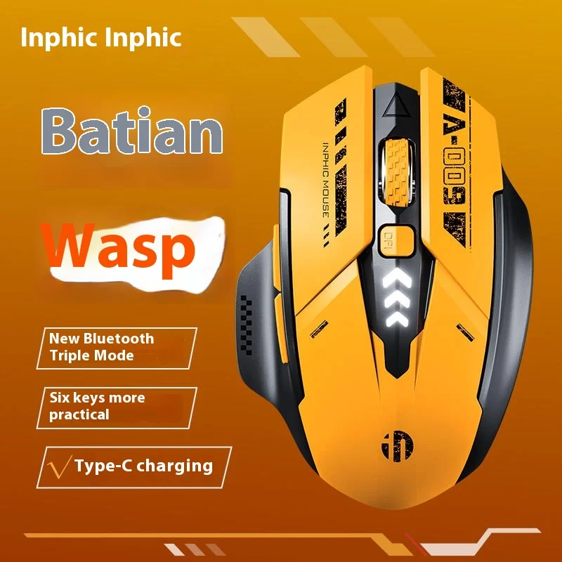 

Inphic A9 Wireless Mouse Bluetooth Three-Mode Charge Mute Office Game Esports Computer Laptop Game Office Multi-Scene Applicable