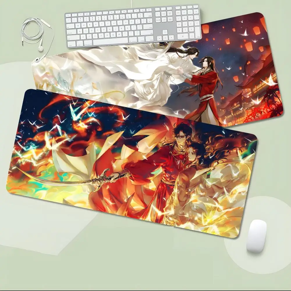 Daily Graceful Divine H-Heaven Officials Blessing Mouse Pad Non-Slip Large Desk Mat Thick Stitched Edge Gaming Mousepad