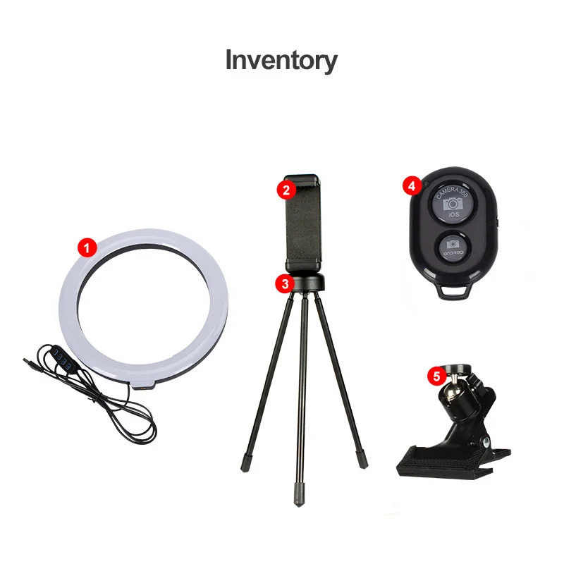 6 Inch 16cm  Round Ring Light With Tripod Dimmable For Phone Case With Stand And Phone Holder For Makeup Take Photo Ring Lights