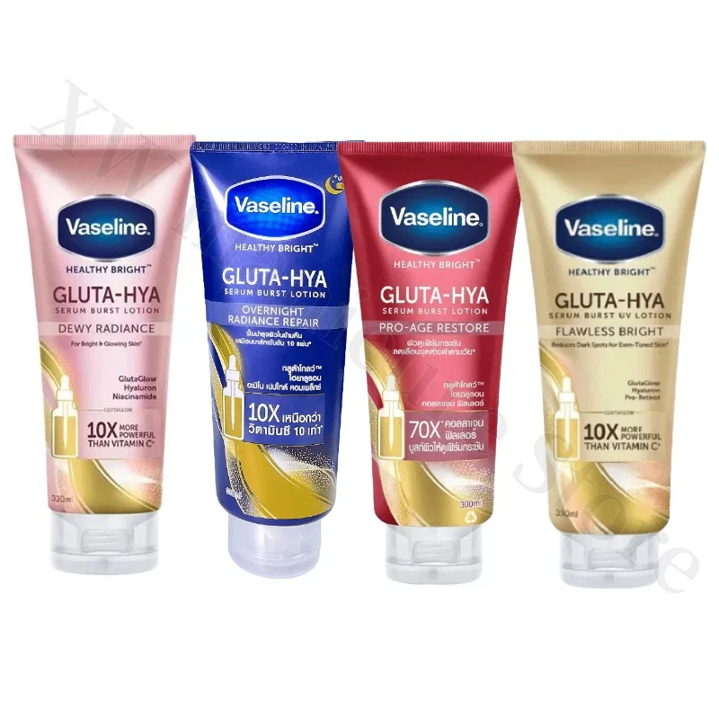 Vaseline Glutamine Whitening Body Lotion Highly Concentrated Niacinamide Hyaluronic Acid Brightens Skin Deeply Hydrating 330ml