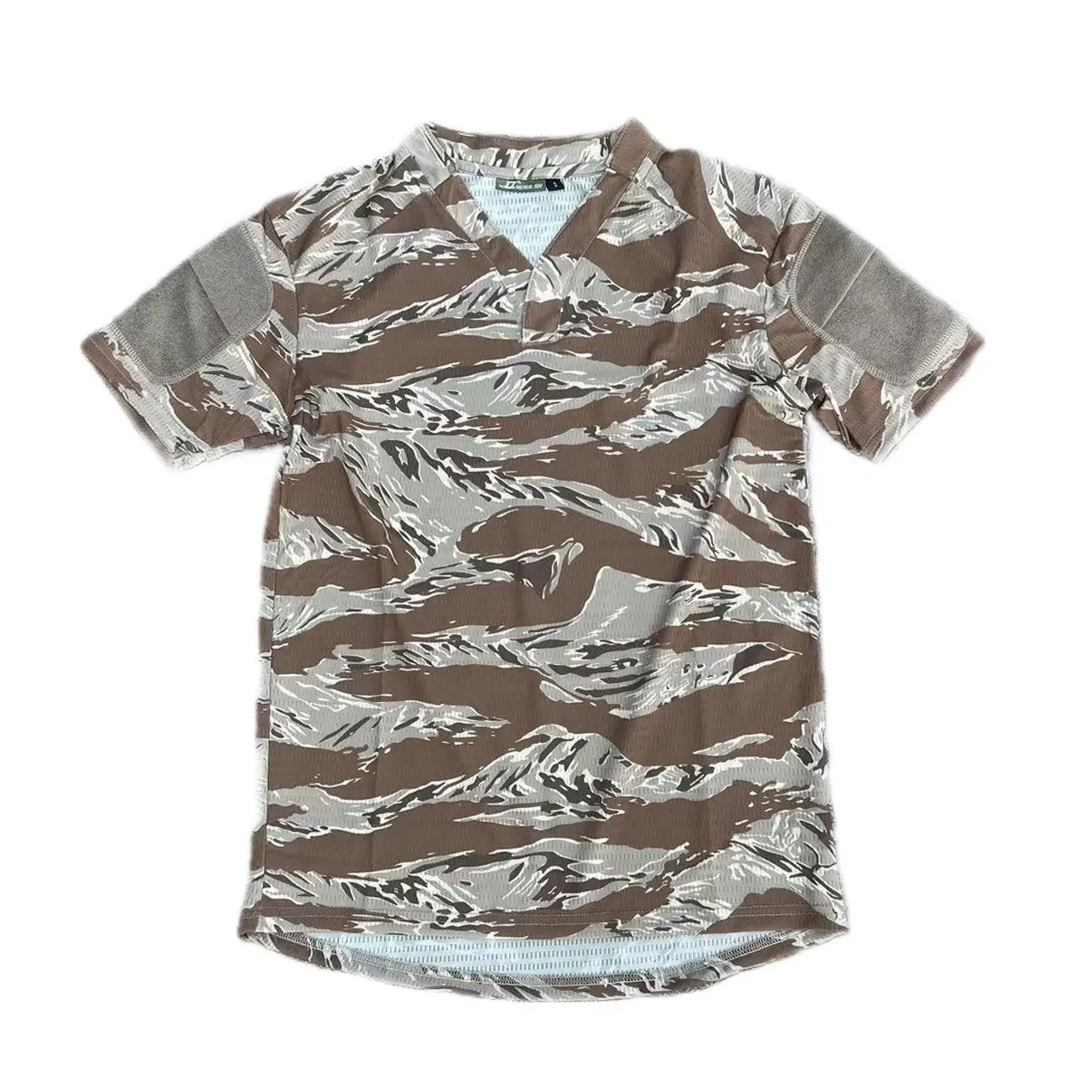 

Футболка-регби с камуфляжным принтом Desert Tiger Spot, быстросохнущая, с коротким рукавом, в стиле интернет-селебрити