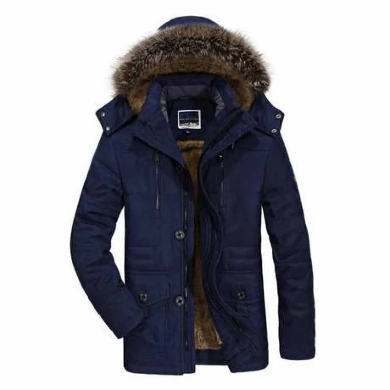 2023 Men\'s Jacket Men\'s Hooded Fur Collar Multi Pocket Casual Business Cotton Padded Jacket High Quality Men\'s Winter Jacket 7XL