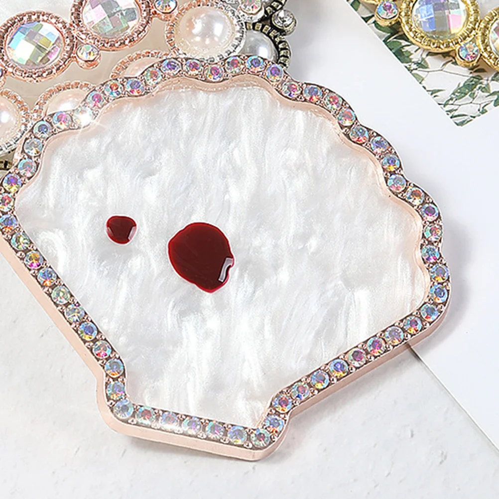 

Shell Tips Display Board Bright Color Rhinestone Decor Resin Nail Art Pallet For Mixing Gel Polish Nail Design Tools