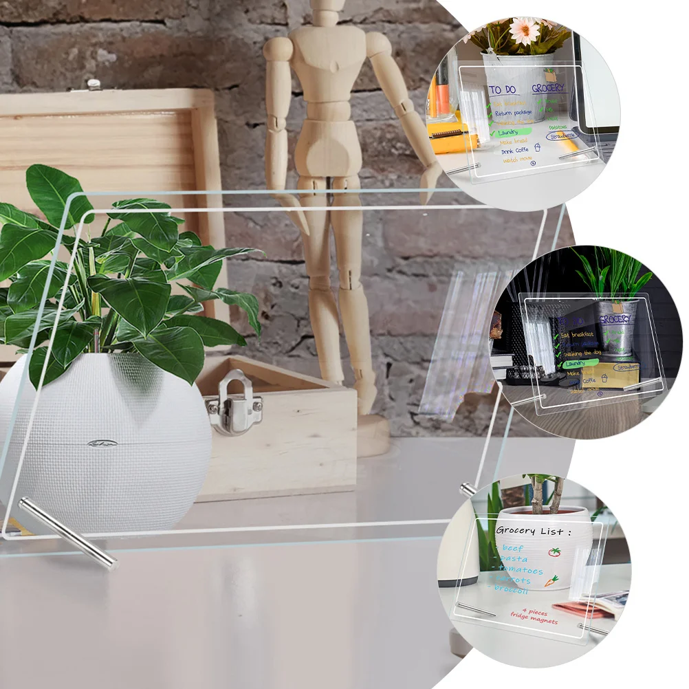 1 مجموعة الاكريليك الجاف محو مجلس واضح سطح المكتب لوح كتابة مذكرة مخطط منضدية السبورة للملاحظات تذكير للقيام بقائمة الرسالة #1