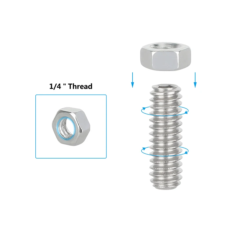 CAMVATE كاميرا تلاعب عرافة المقبس نكش المسمار مجموعة 1/4 "-20 الخيوط مسمار مع قفل المكسرات الصلب المصنوعة لملحقات التصوير 5 قطعة