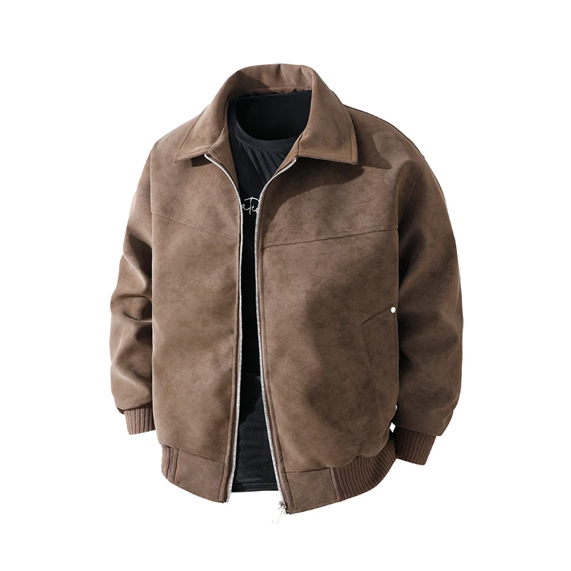 Workwear oversized coat for men Spring/Autumn 2026 new style casual jacket - versatile and loose PU leather jacket