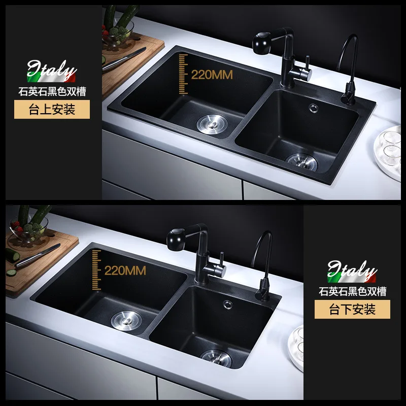 Sink sink sink sink double sink kitchen quartz stone sink black sink sink sink sink sink sink