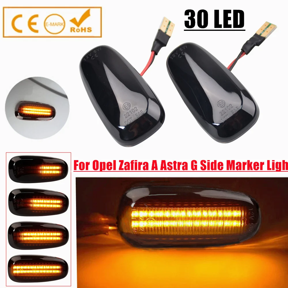 New style Dynamic LED Fender Turn Signal For Opel Astra G 1998-2009 Zafira A 1999-2005 Side Marker Lights lamps Brand New Look