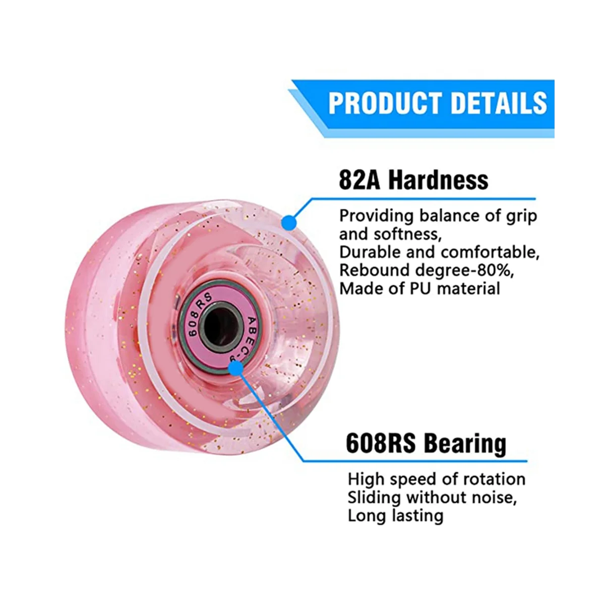 Roues de patin à roulettes avec roulements, 8 pipelines, 32x58mm, utilisation intérieure ou extérieure, accessoire de patin portable, emballé, 4 pièces