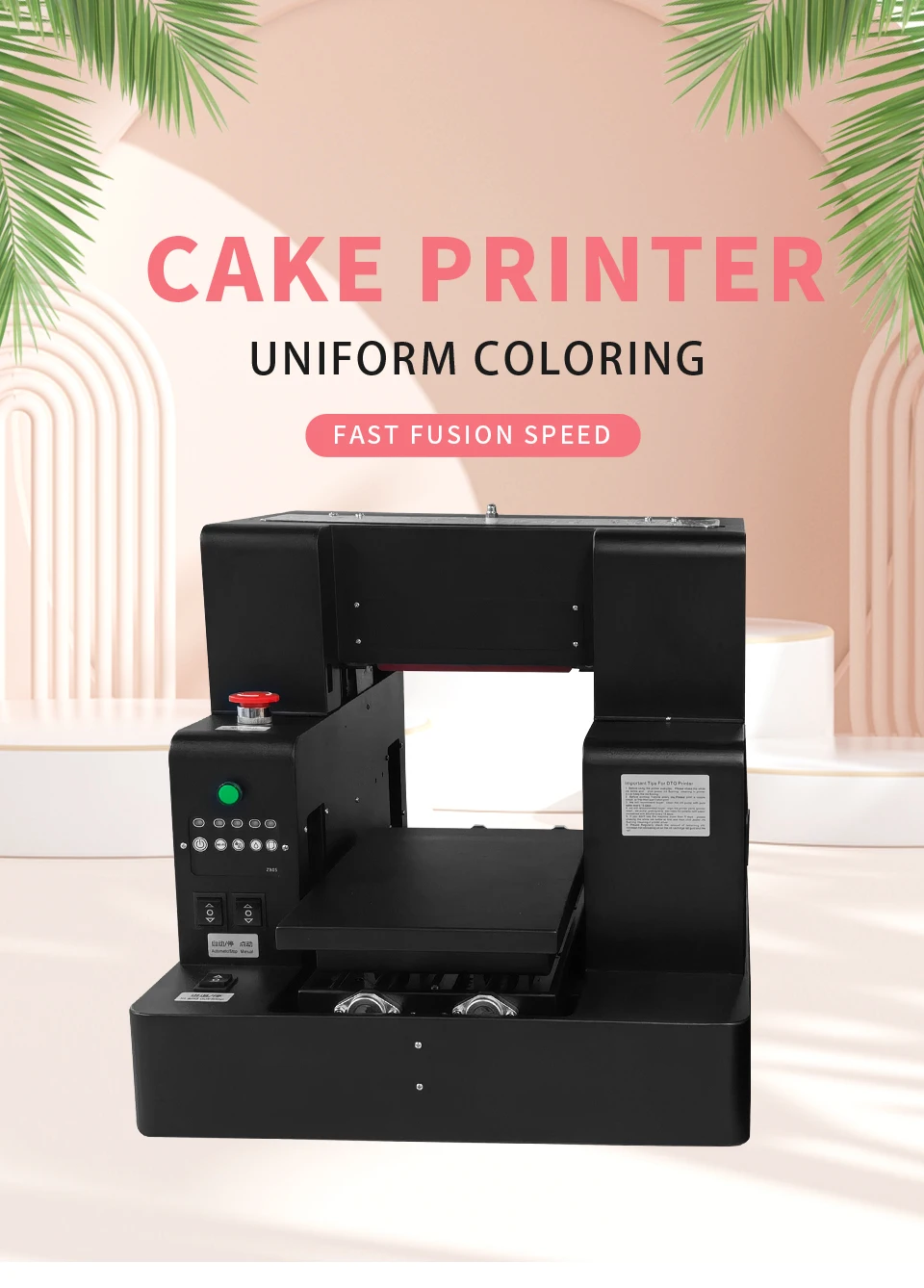 A4 6 Color Food Automatic Flatebed Printer for Sugar Paper Cake Macaron Biscuit Candy lollipop Printer Printing