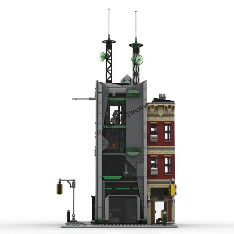 جديد 1809 قطعة فيلم البطل الشهير الساخن Moc Oscorped برج نموذج اللبنات لتقوم بها بنفسك الأفكار الإبداعية الاطفال اللعب هدايا عيد الميلاد