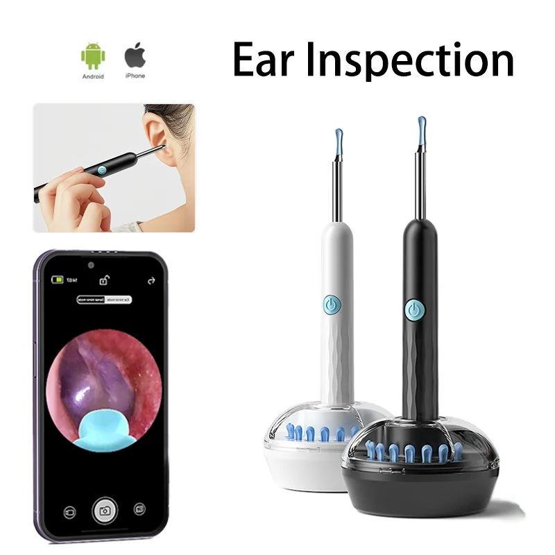 4.2 مللي متر كاميرا المحمولة الأذن ملعقة البصرية الأذن تنظيف كاميرا الأذن الشمع تنظيف واي فاي اللاسلكية الأذن ملعقة لشاومي هواوي آيفون