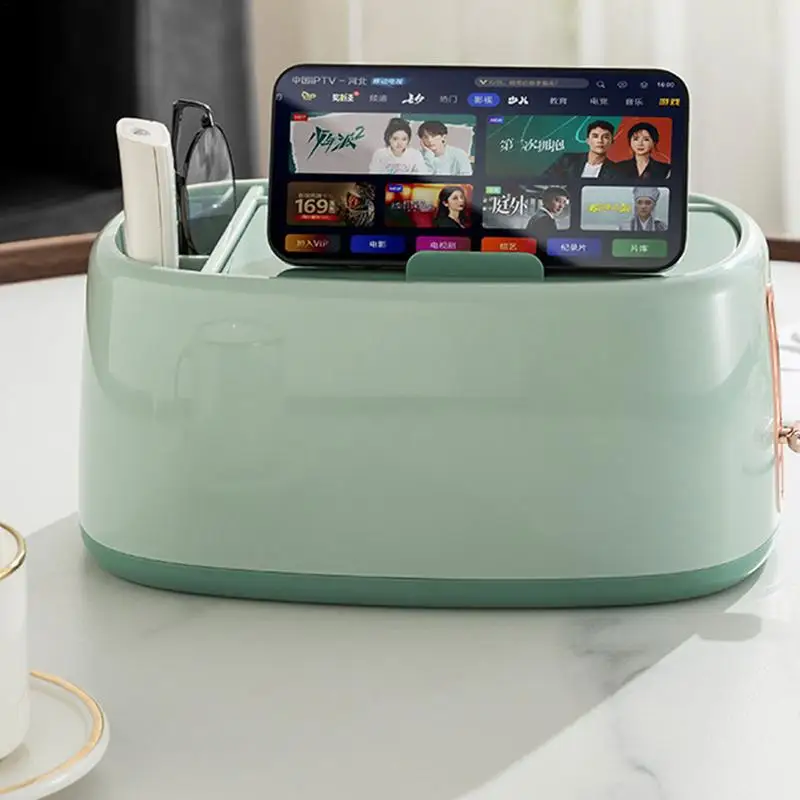Tissue storage Box Spring Design tissue Paper Holder high quality Tissue dispenser Box with remote holder for Living Room