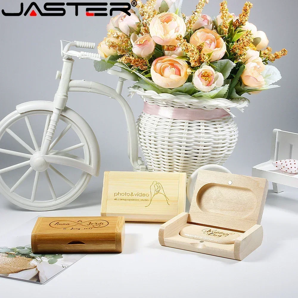 JASTER-memoria USB 2,0 de madera de arce, pendrive de 64GB, 32GB, 128GB, regalo de negocios, 10 piezas