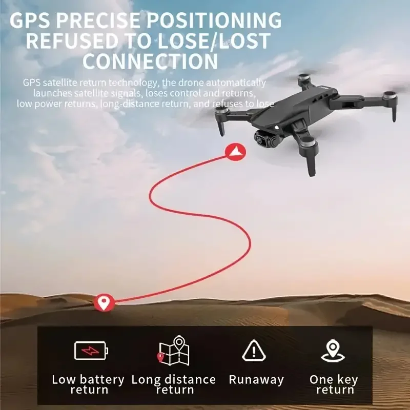 Drone GPS L900 com câmeras duplas, 3 baterias, motor sem escova, posicionamento de fluxo óptico, dobrável para fotografia aérea, presente