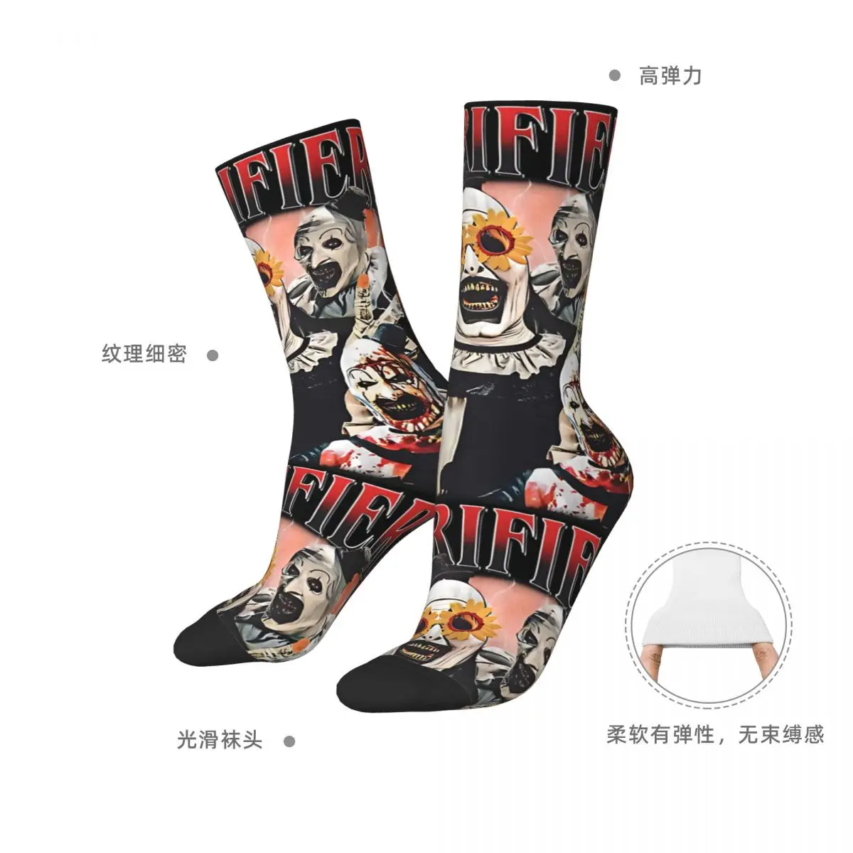 Stoking Vintage Terrifier Terbatas Kaus Kaki Pria Kaus Kaki Kawaii Sejuk Kaus Kaki Desain Anti Selip Luar Ruangan Musim Gugur Ide Hadiah