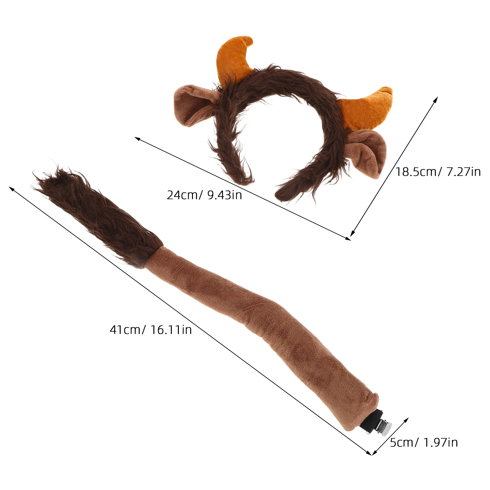 1 conjunto de orelhas de vaca bandana chifres de touro conjunto de cauda material macio e leve halloween natal festas temáticas traje acessório