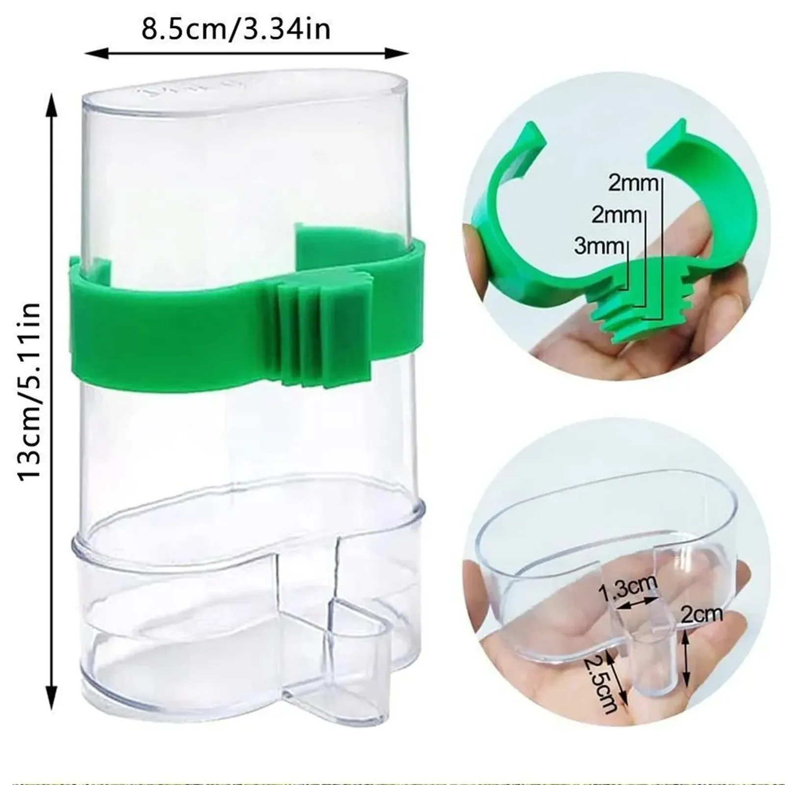 Bird Water Drinker Feeder Container Automatic Pet Feeder Birdcage Hanging Bowl Water Bottle Parrot Drinking Water Food Dispenser view 3