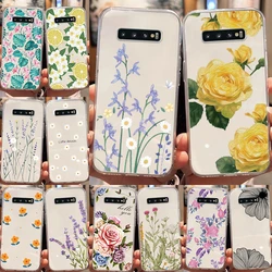 For Samsung Galaxy S10 S10e S10 Plus S9 Plus A10 A11 A20 A20e A21S Note 10 Lite Flower Plants Artistic TPU Clear Phone Case Girl