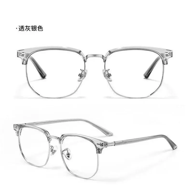 Fashion Unisex Square Plain Glasses for Men Women Metal Frame Glasses Polygon Eyeglasses Gentle Black Anti Blue Light Glasses