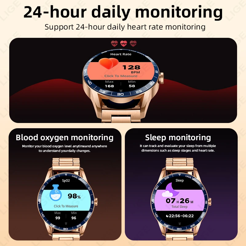 LIGE 2025 New Bluetooth Call Smartwatch Men For Android iOS Phone 1.38" HD Heart Rate Monitor IP68 Waterproof Sport Smart Watch