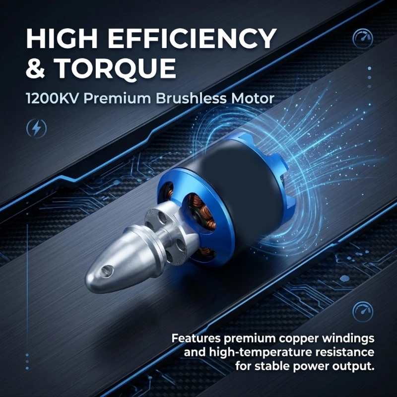 96BA Metallgehäuse D3536 1200Kv Bürstenloser Motor für Modellflugzeug-Antriebssysteme mit vorderen Befestigungslöchern – Detail 1