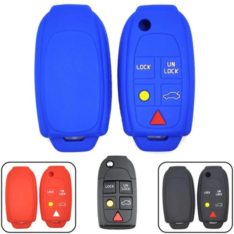 

A+ Silicone Car Key Fob Case Cover Bag For Volvo S40 S60 S80 XC70 XC90 V50 2003-07