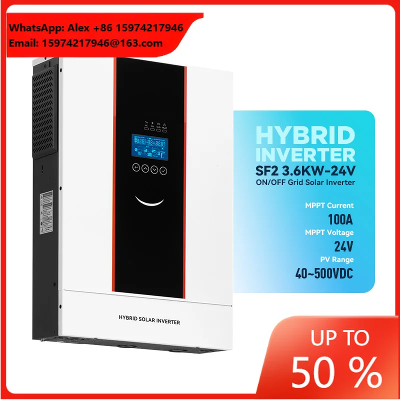 24V Solar Inverters Pure Sine Wave Hybrid 3.6kW Home Solar Inverter