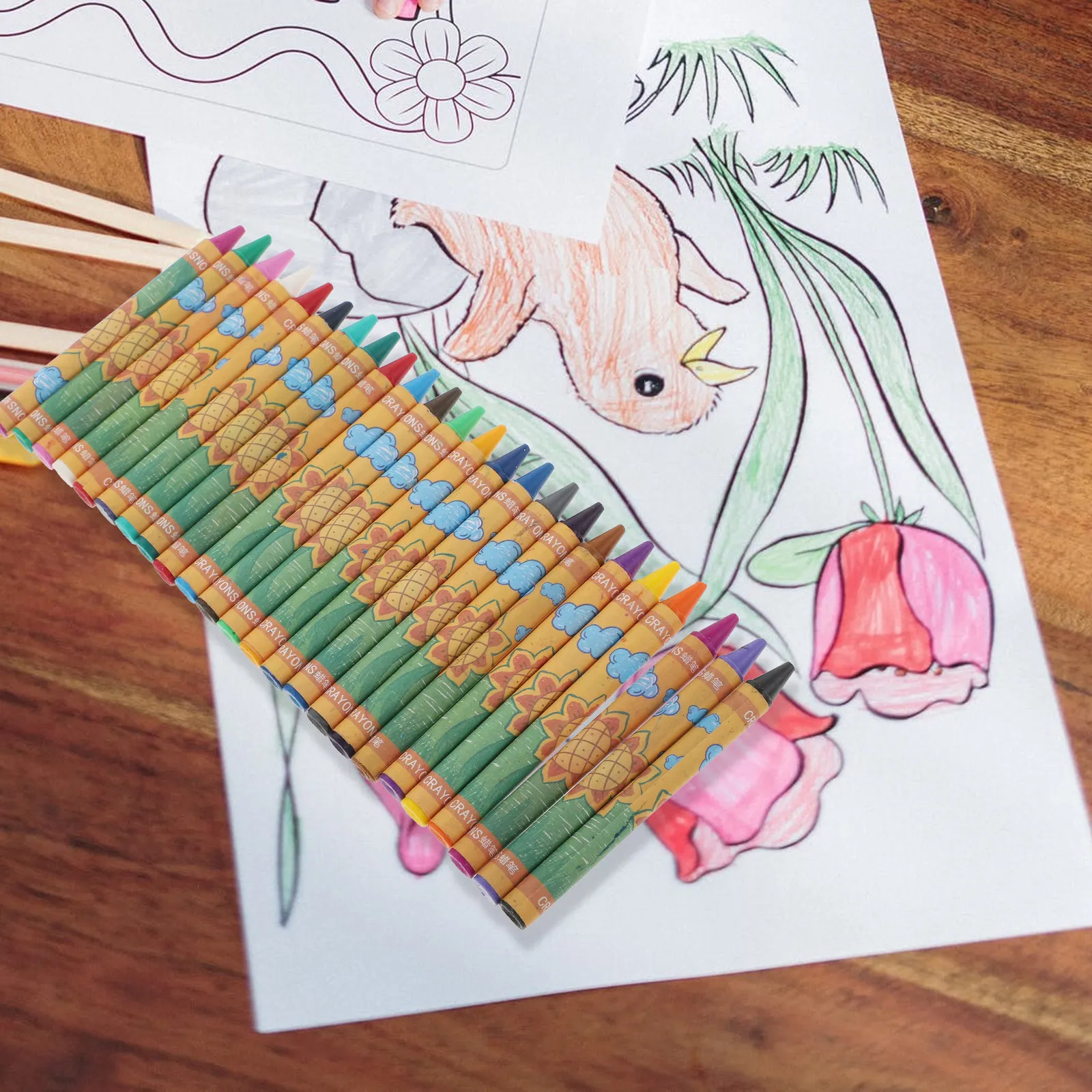 48Pcs Colored Crayons for Vibrant Nontoxic Easy Grip Crayon Set Ideal for Graffiti Doodling Painting Holiday Birthday