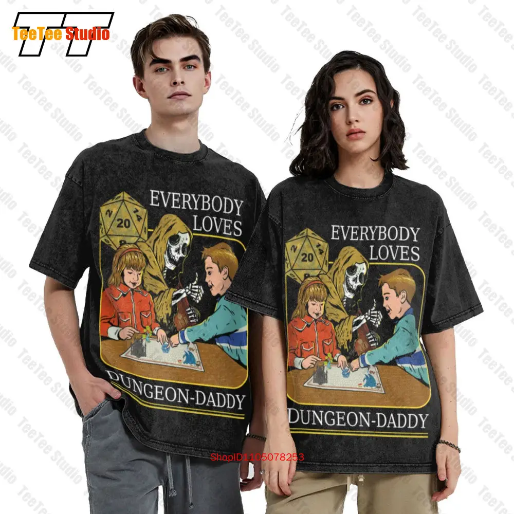 Rpg D20 Dice Dungeon Daddy Fantasy Pen And Paper Boardgame Vintage Oversized T-Shirt 8161