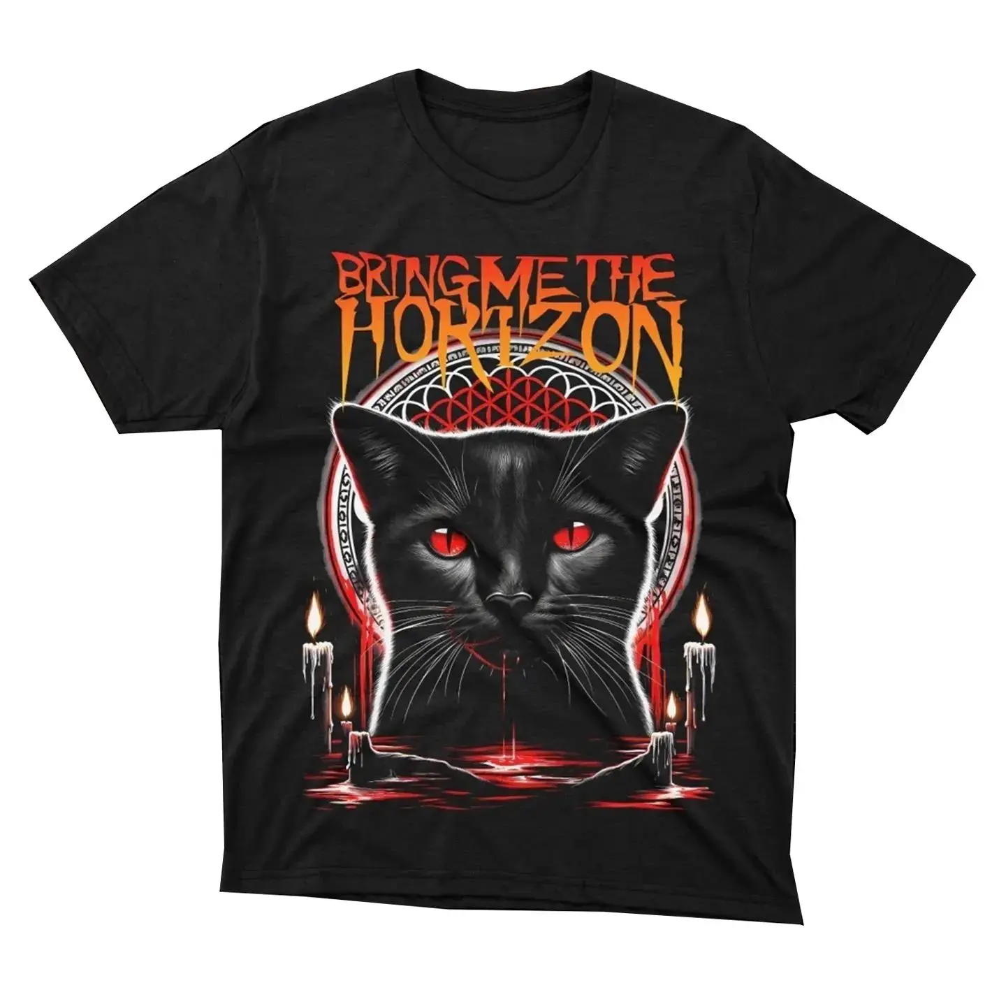 Bring Me The Horizon Black Metal Anime Casual T-Shirt Rock Punk Vintage Gothic Rock Top 2026 Neue Band Rock Logo Print T-Shirts – Detail 17