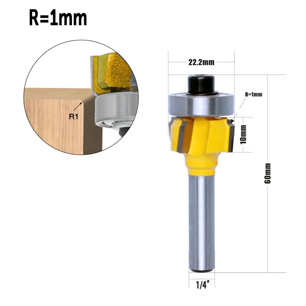 1/3pcs 4 Flutes Router Bit 4-Tooth Edge Banding Cutter Engraving Machine Trimming Milling Cutter Woodworking Tools R1 R1.5 R2