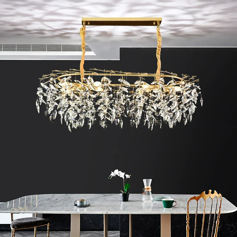 Europe Luxury Gold Living Room Chandelier Crystal K9 Chandelier Fixture for Bedroom Dining Room G9 Shine Ceiling Lights