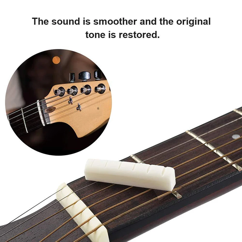 String Guitar Bone Guitar Bridge Pin Saddle Nut Ivory Acoustic Guitar Accessories Cattle Tongue Tailpiece Tremolo